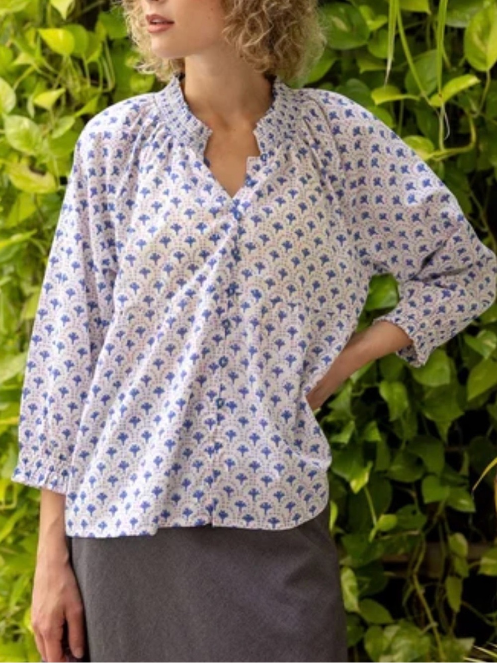 Gudrun Sjödén "Neela" woven organic cotton blouse Small